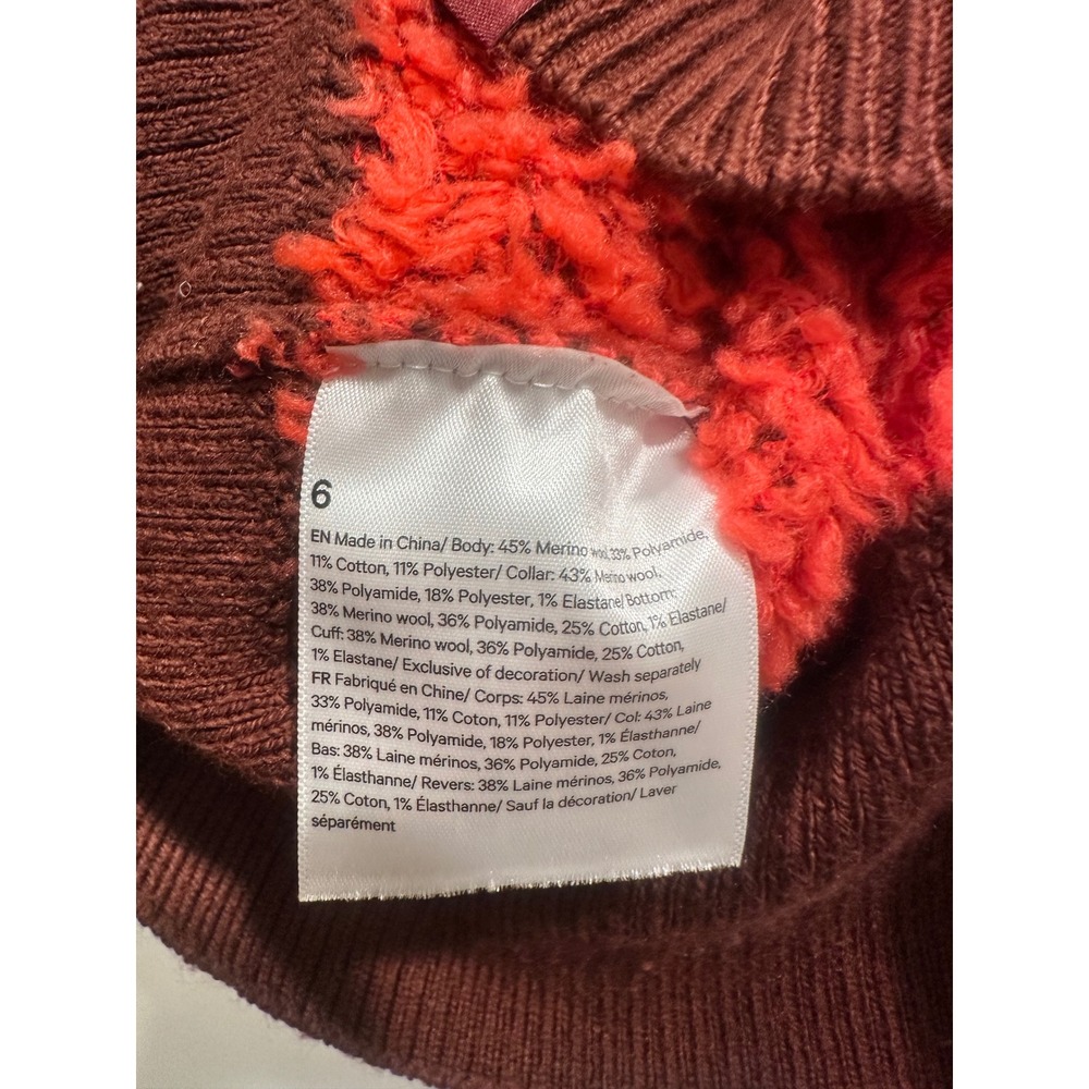 Lululemon Alpine Air Mock Neck Sweater Red Brown Merino Wool Blend Size 6 - Picture 6 of 6